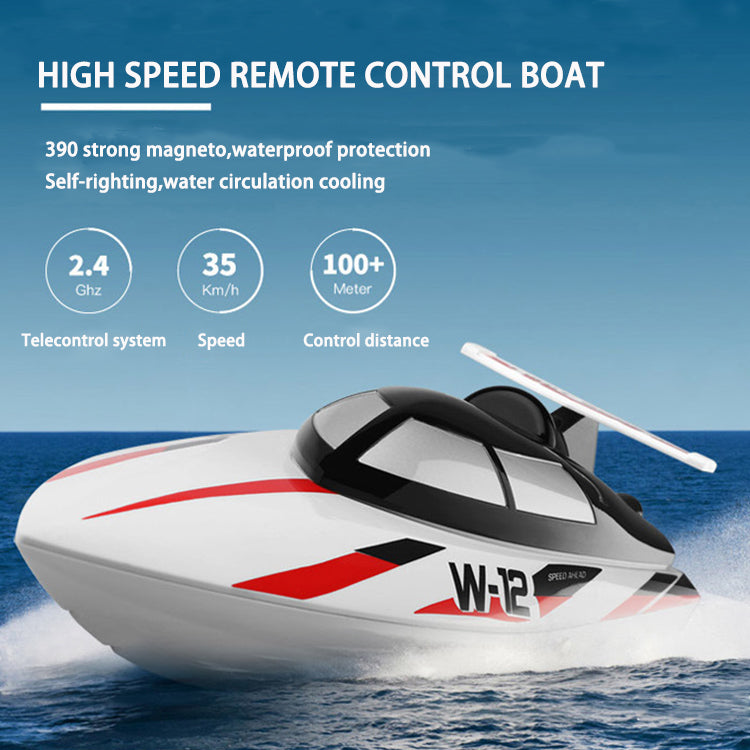 Chinese Factory Wholesale Kids Remote Control Waterproof Toy Ship 35km/h High Speed Rc Boat For Hot Sale