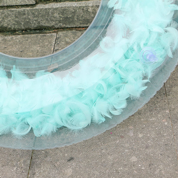 Factory Direct Supply Pool Float Inflatable PVC Transparent Feather Swimming Ring With High Quality