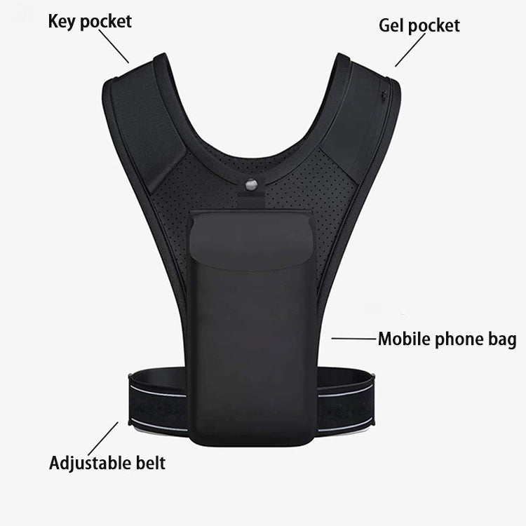 Factory Direct Supply Breathable With Pockets Training And Adjustable Reflective Running Vest Chest Phone Holder For Hot Sale