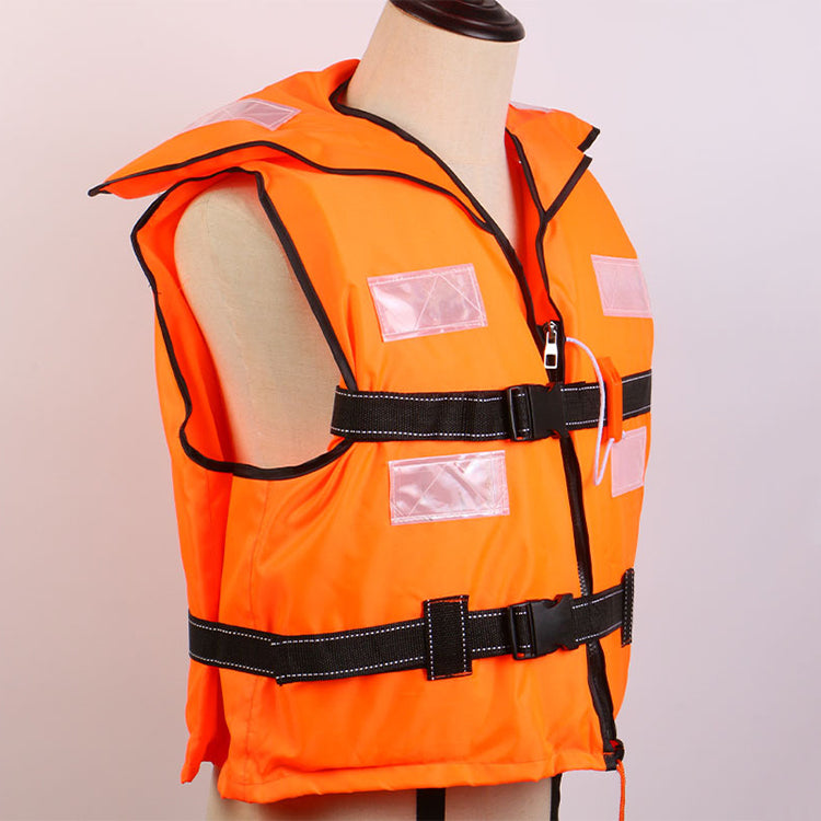 Factory Hot Sale Water Rescue Oxford Fabric Epe Foam Adult Safety Jacket Reflective Large Collar Life Vest With High Quality