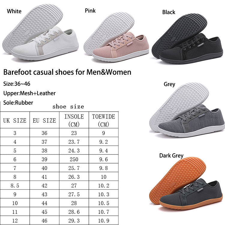 Offer Sample EVA White Sneaker & Shoe Rubber Outsole Men's Wide Minimalist Barefoot Sneakers
