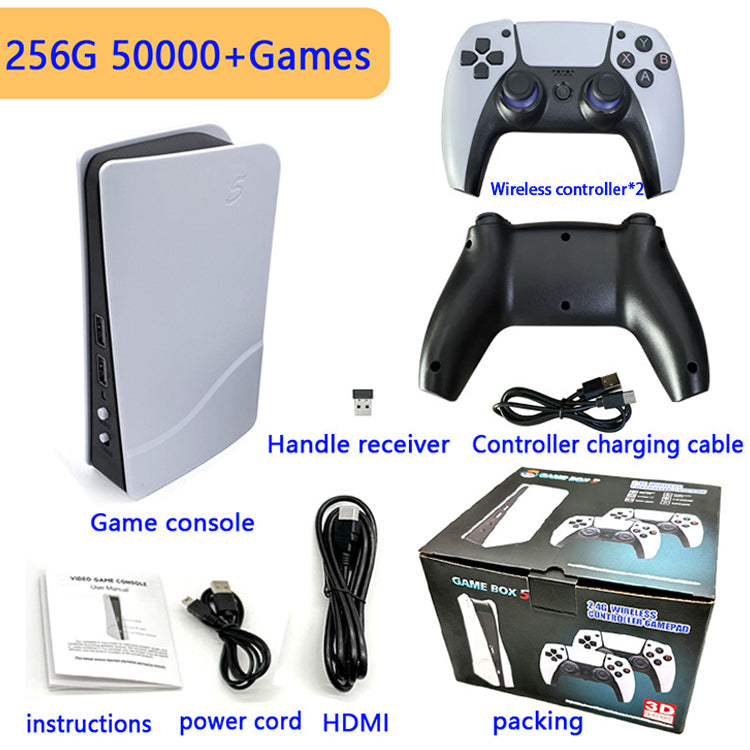 New Design P5 PLUS Wireless 2.4G 4K HD Video 64GB/128GB 30000/40000 Games Box 5 Controller Mini Game Console For Hot Sale