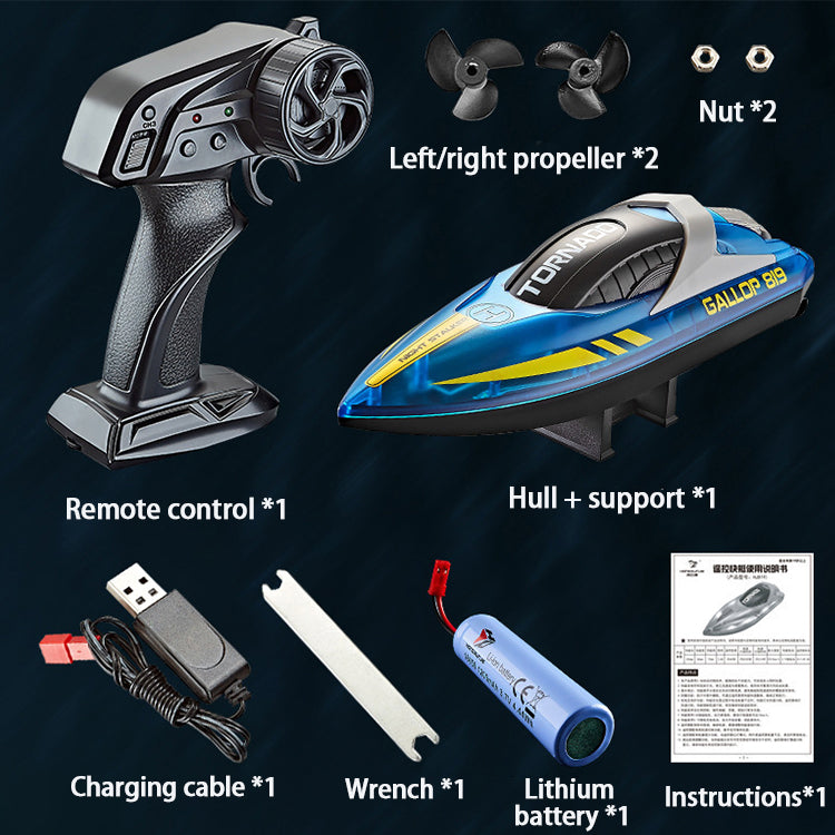 Factory Direct Supply 2.4GHz Electric Boat Model Waterproof Children's Rc Toys Remote Control High Speed Speedboat For Hot Sale
