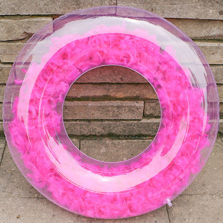 Factory Direct Supply Pool Float Inflatable PVC Transparent Feather Swimming Ring With High Quality