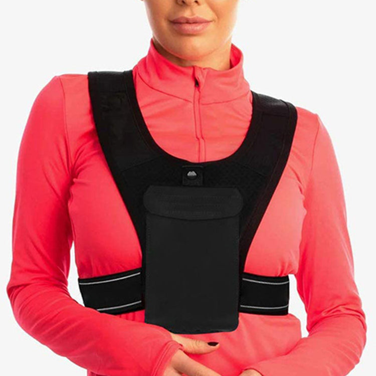 Factory Direct Supply Breathable With Pockets Training And Adjustable Reflective Running Vest Chest Phone Holder For Hot Sale