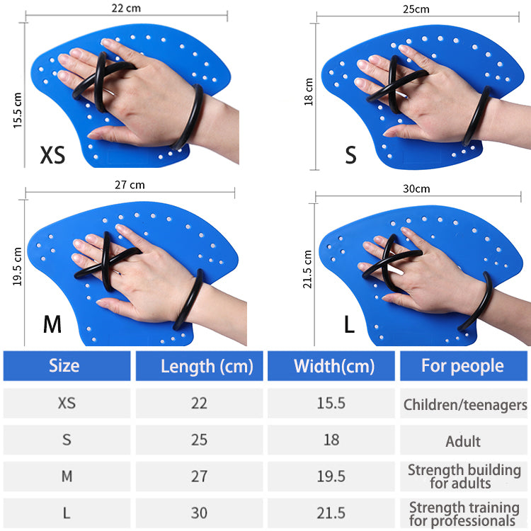 Professional Factory Custom Swimming Diving Flippers PP Silicone Swim Training Adjustable Hand Paddles For Kids And Adults