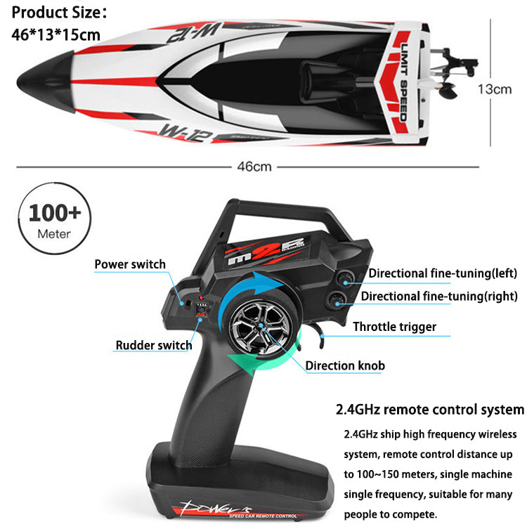 Chinese Factory Wholesale Kids Remote Control Waterproof Toy Ship 35km/h High Speed Rc Boat For Hot Sale