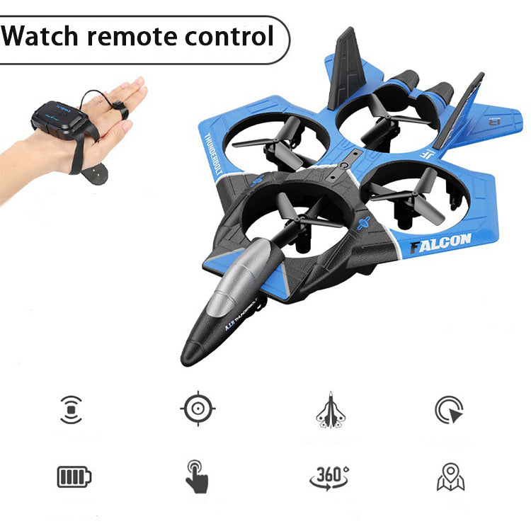 Factory Hot Sale 2.4GHz Foam Remote Control Fighter Drone Kids Toy Watch Rc Airplane With Wholesale Price