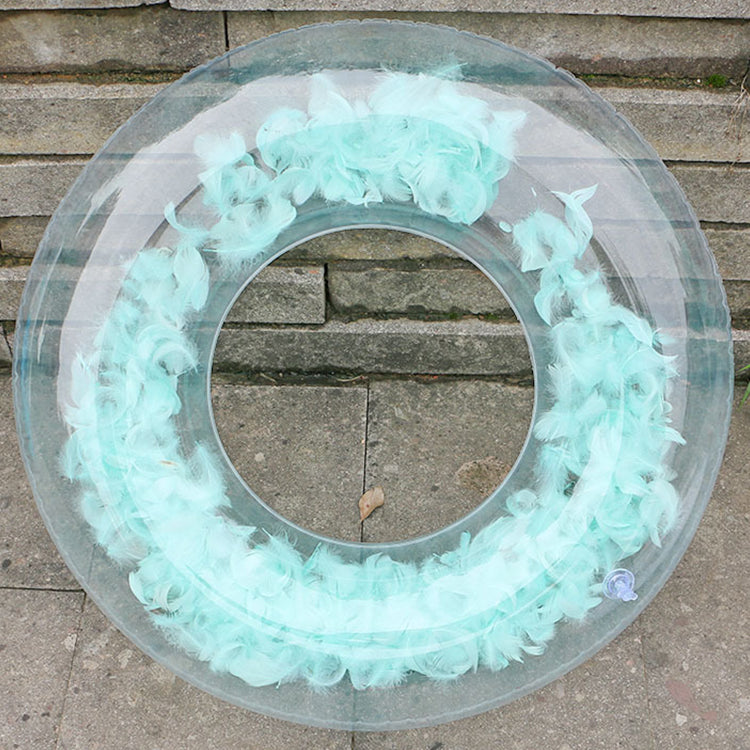 Factory Direct Supply Pool Float Inflatable PVC Transparent Feather Swimming Ring With High Quality