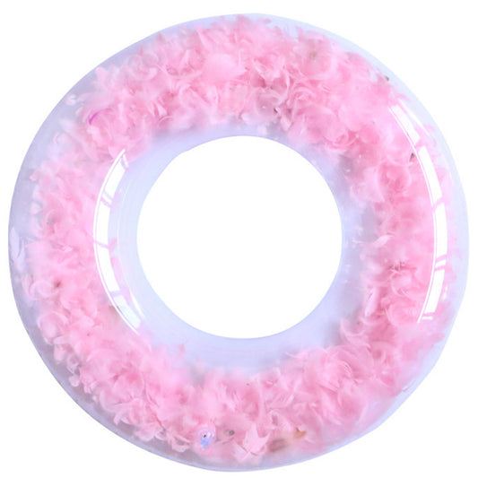 Factory Direct Supply Pool Float Inflatable PVC Transparent Feather Swimming Ring With High Quality