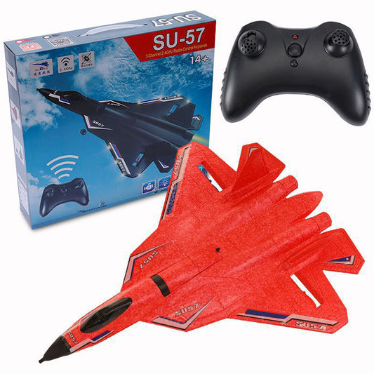 Original Factory Outdoor Fighter Kids Toys Gift RC Plane SU57 LED Lights 2.4G EPP Foam Remote Control Airplane For Hot Sale