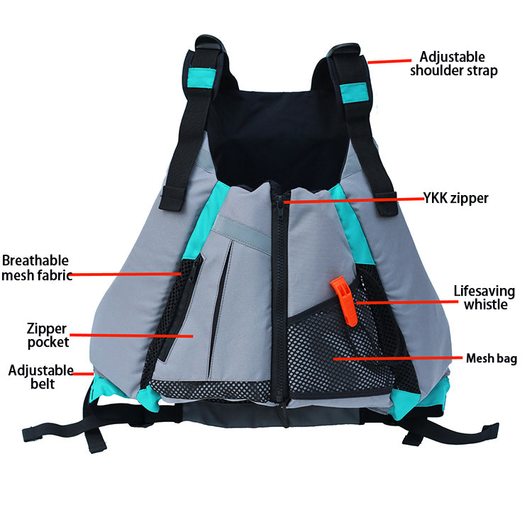 Factory Hot Sale Adult Buoyancy Epe Foam Swimming Breathable Life Vest Kayak Fishing Water Sports Life Jacket With High Quality