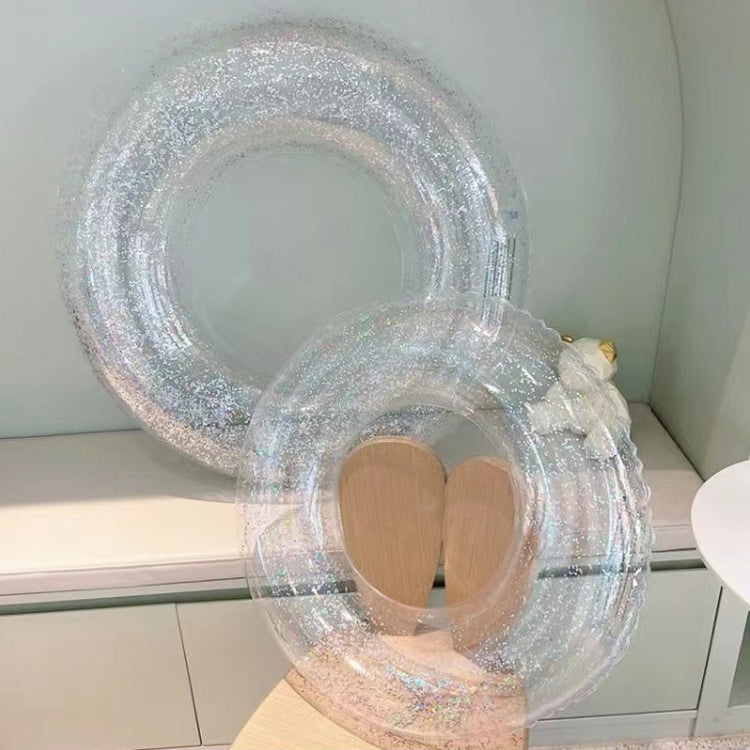 Factory Hot Sale Swim Pool Beach Adult Eco-friendly PVC SequinsTransparent Inflatable Swimming Ring With Wholesale Price