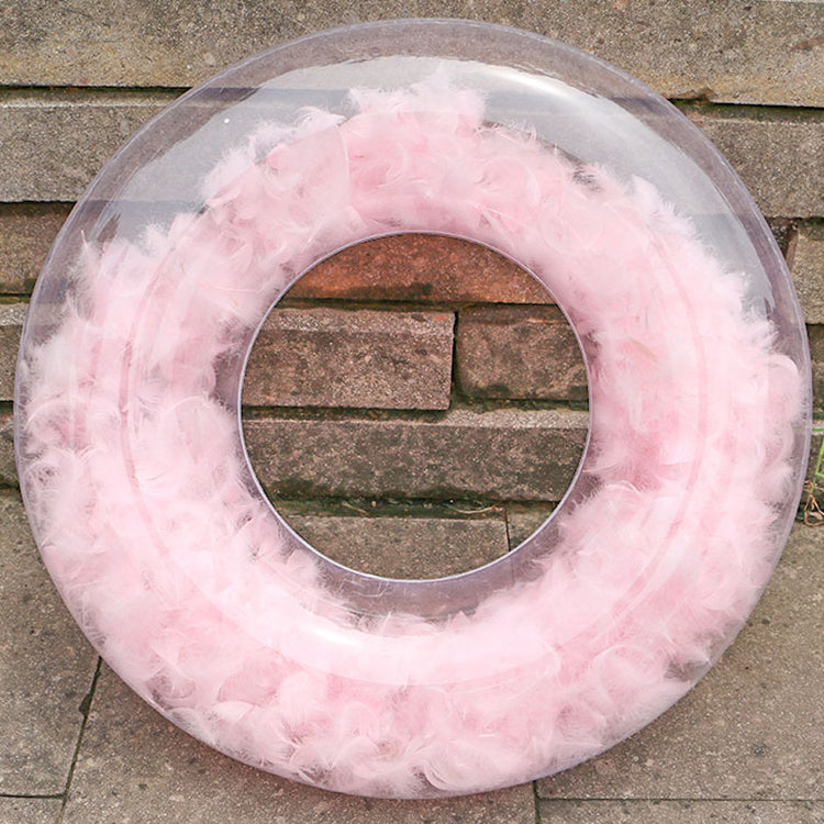 Factory Direct Supply Pool Float Inflatable PVC Transparent Feather Swimming Ring With High Quality