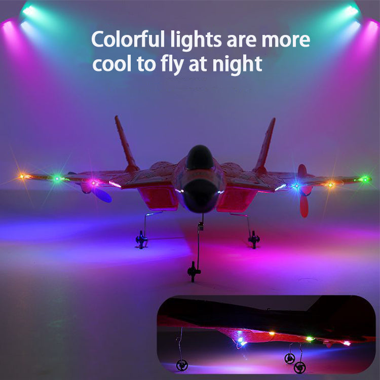 Original Factory Outdoor Fighter Kids Toys Gift RC Plane SU57 LED Lights 2.4G EPP Foam Remote Control Airplane For Hot Sale