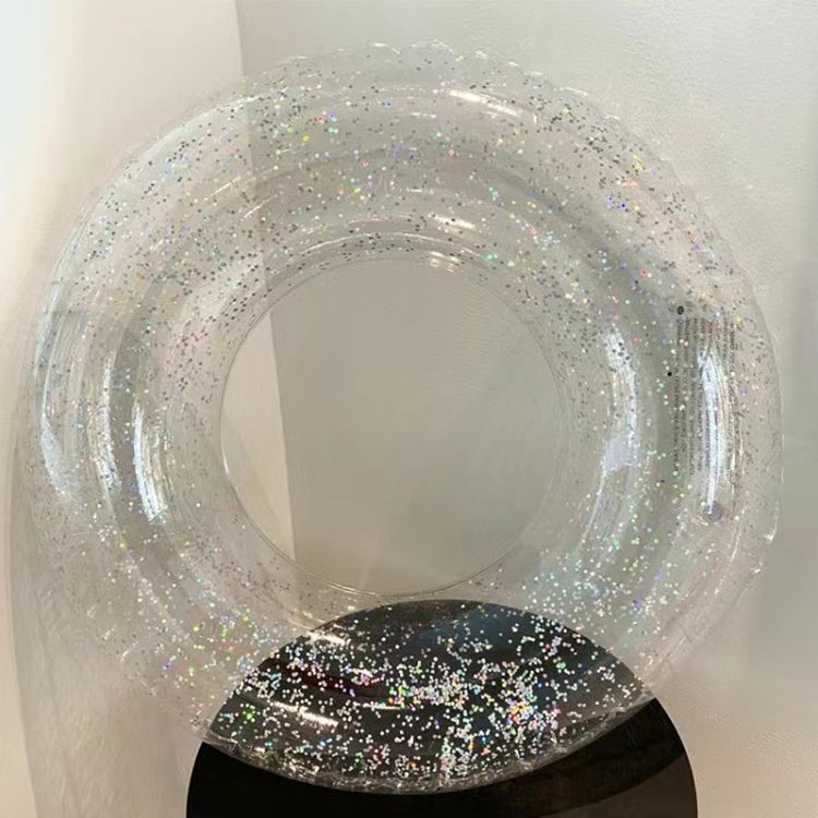Factory Hot Sale Swim Pool Beach Adult Eco-friendly PVC SequinsTransparent Inflatable Swimming Ring With Wholesale Price