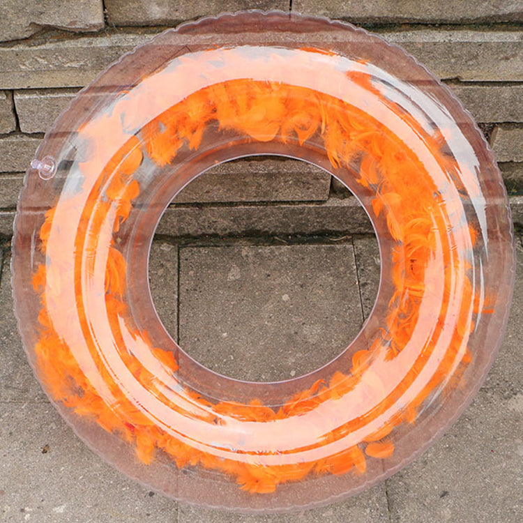 Factory Direct Supply Pool Float Inflatable PVC Transparent Feather Swimming Ring With High Quality