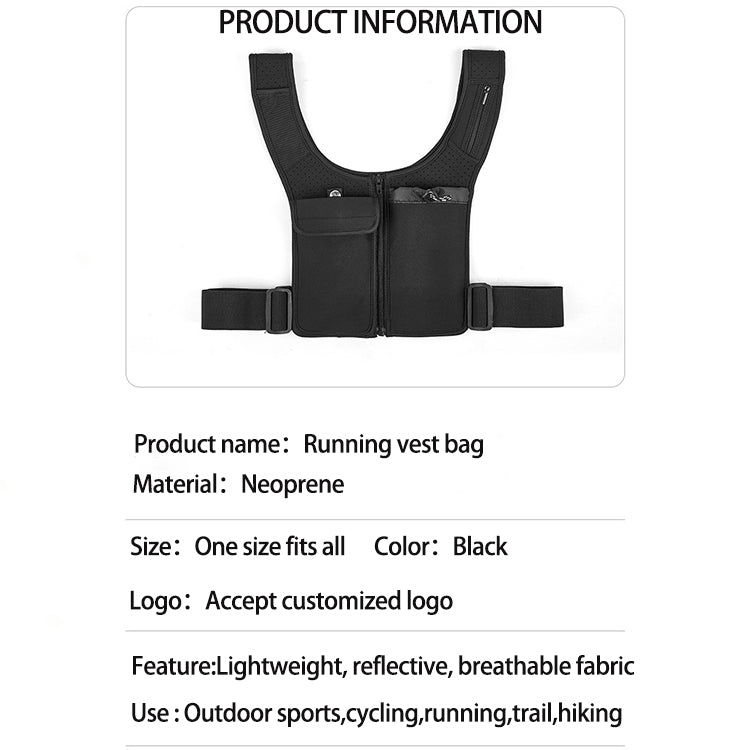 Professional Factory Custom Adjustable Mesh With Pockets Reflective Cycling Mountaineering Running Vest Bag