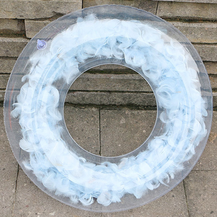Factory Direct Supply Pool Float Inflatable PVC Transparent Feather Swimming Ring With High Quality
