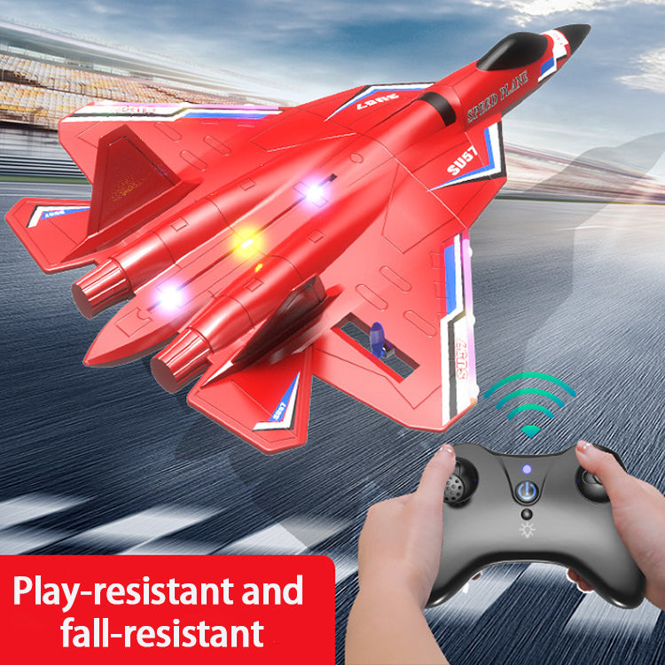 Original Factory Outdoor Fighter Kids Toys Gift RC Plane SU57 LED Lights 2.4G EPP Foam Remote Control Airplane For Hot Sale