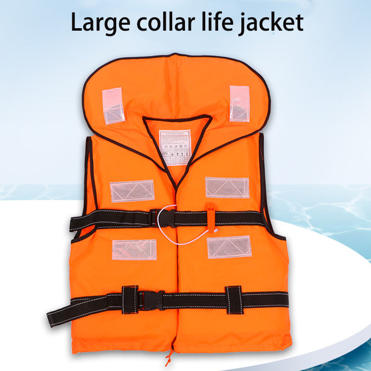 Factory Hot Sale Water Rescue Oxford Fabric Epe Foam Adult Safety Jacket Reflective Large Collar Life Vest With High Quality