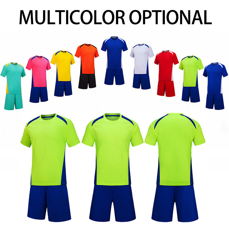 High Quality Adult Kids Football Short Sleeve Sports Suit Soccer Tracksuit Jersey Set With Factory Direct Sale Price