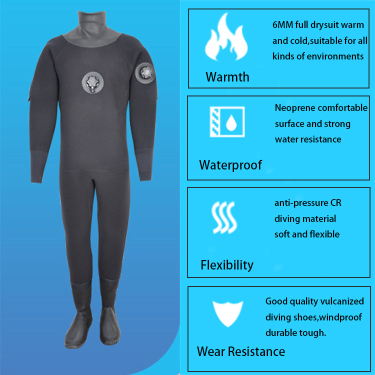Professional Factory Custom Water Rescue Drysuit For Men High Quality Waterproof Diving Neoprene Dry Suit With Boots