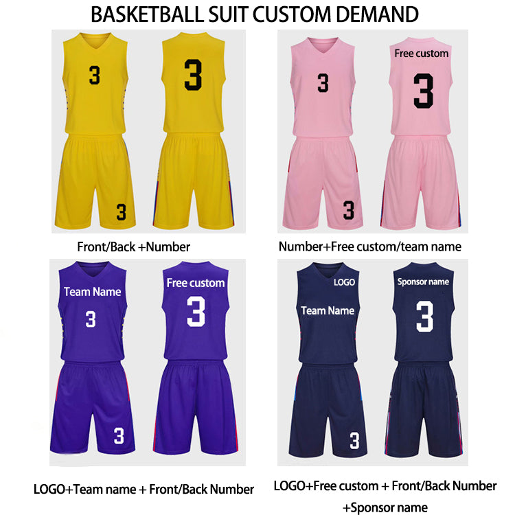 New Design Quick Dry Training Suits Team Basketball Wear Jersey Uniforms Set With High Quality