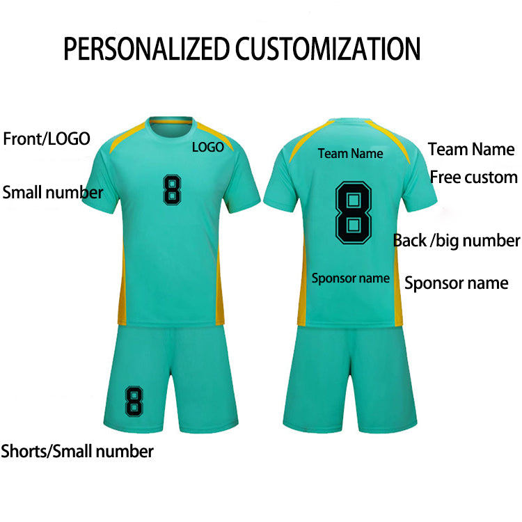 High Quality Adult Kids Football Short Sleeve Sports Suit Soccer Tracksuit Jersey Set With Factory Direct Sale Price