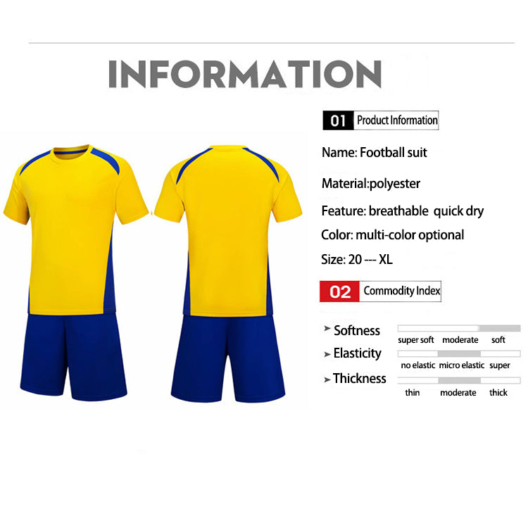 High Quality Adult Kids Football Short Sleeve Sports Suit Soccer Tracksuit Jersey Set With Factory Direct Sale Price