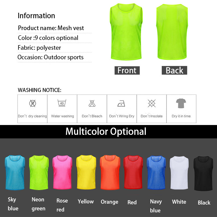 Factory Custom Breathable Wholesales Mesh Bib For Unisex Soccer Training Vest With High Quality