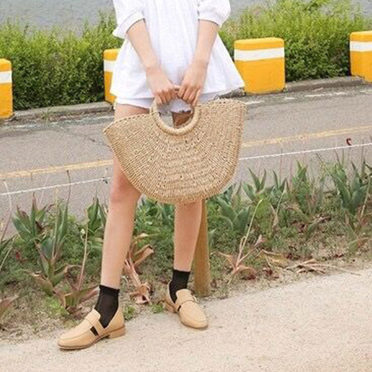 Professional Factory Woven Handbag For Summer Large Straw Beach Tote Bag