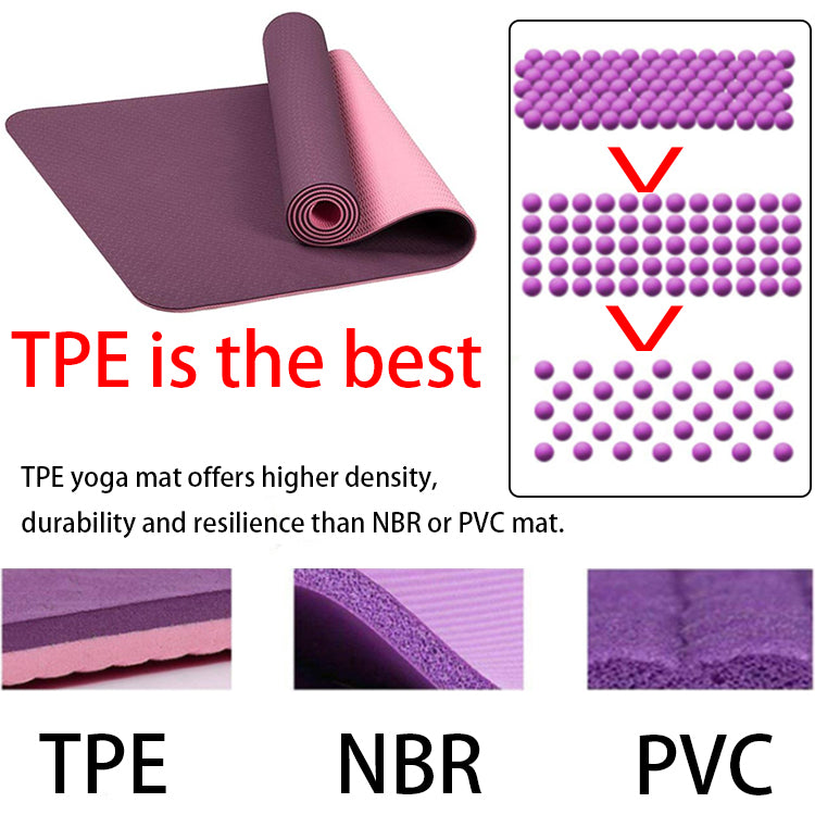 Factory Direct High Quality Non Slip Custom Eco Friendly TPE Yoga Mat With Wholesale Price