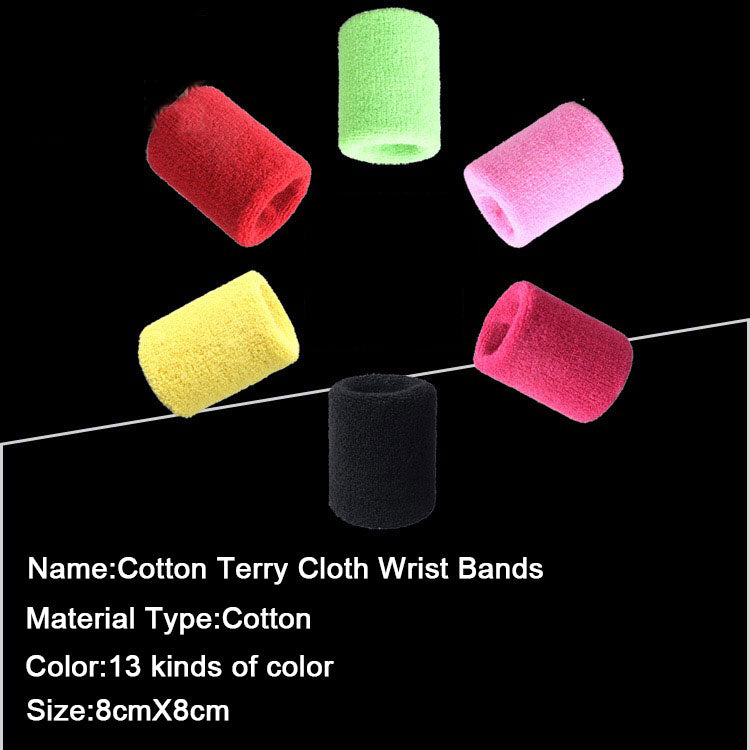 Colorful Color Breathable Band Cotton Wristband Gym Custom Wrist Wraps Fitness Sweat Wristbands With OEM Service