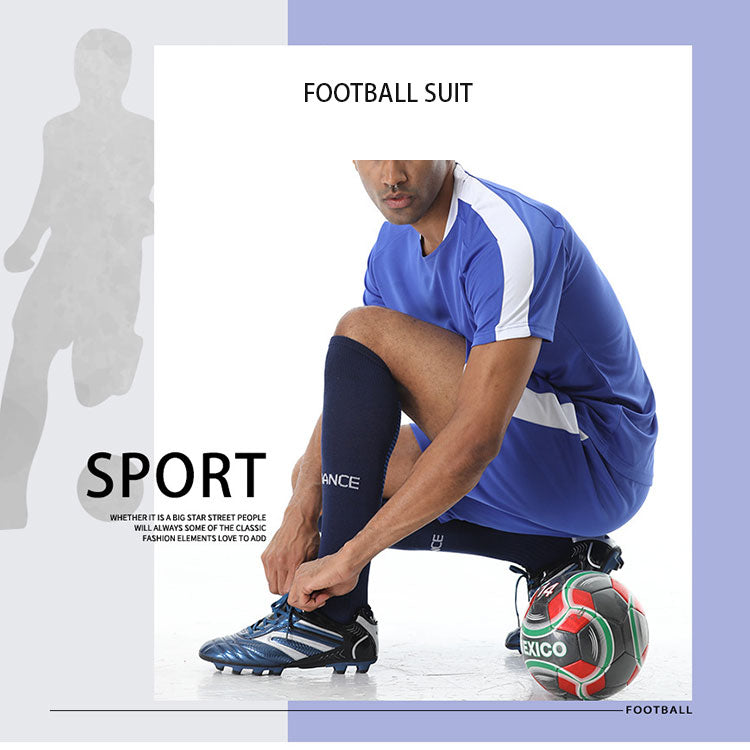 OEM Factory Soccer Uniform Set Workout Sets Plus Size T Shirt And Shorts For Basketball Football Exercise