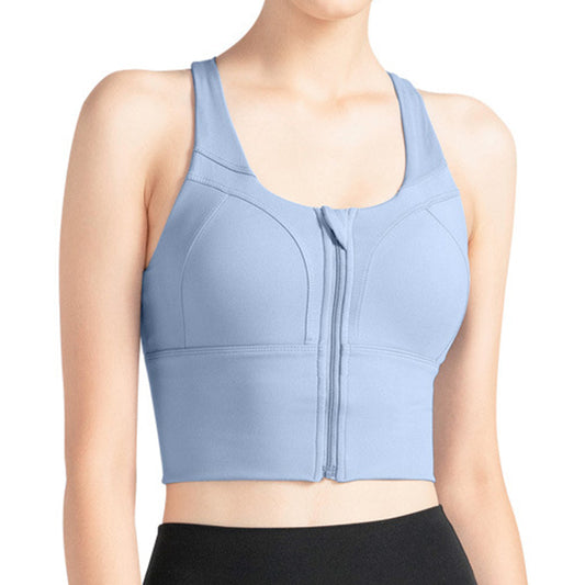 OEM Factory Cross Back With Front Zipper Yoga Bras Women Shockproof Front Zip Sports Bra For Hot sale