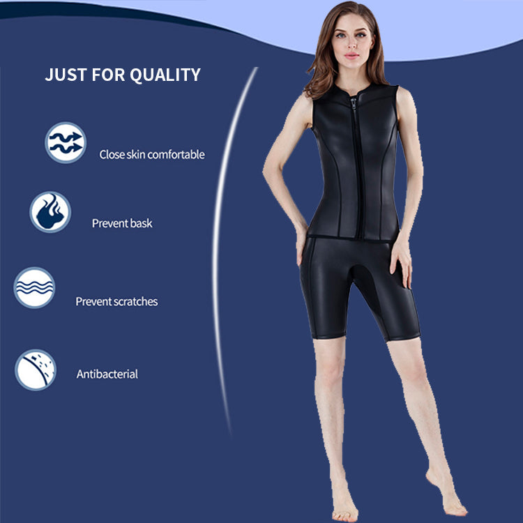 2.0mm New Fashion Long Diving Top Neoprene Sleeveless Wetsuit Smooth Skin Vest Wet Suit