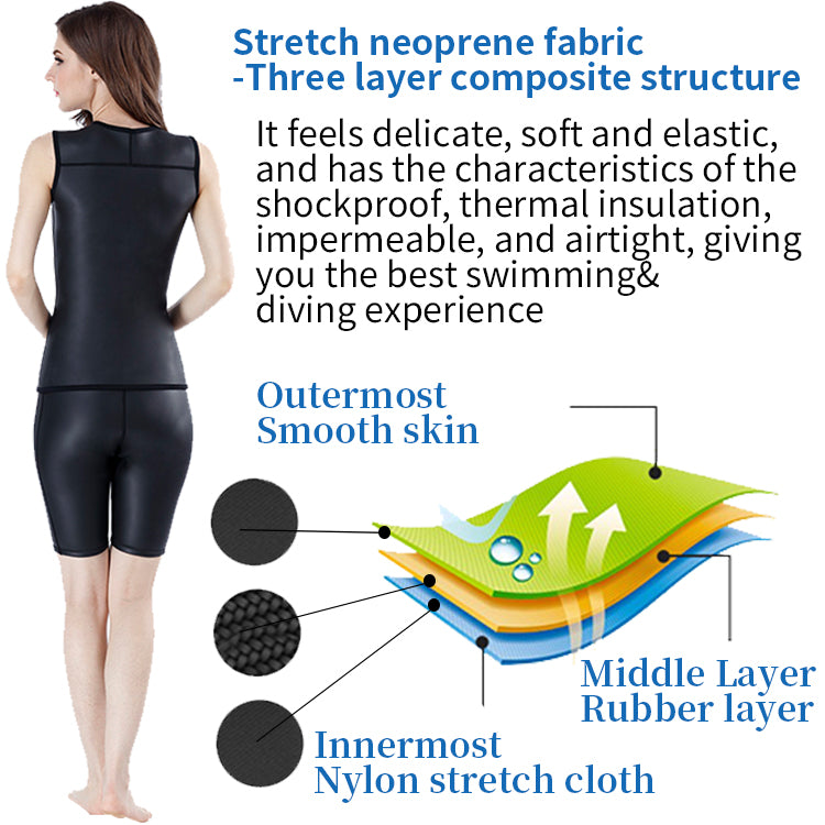 2.0mm New Fashion Long Diving Top Neoprene Sleeveless Wetsuit Smooth Skin Vest Wet Suit