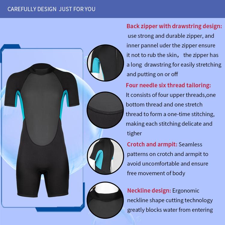 2.0mm OEM Factory Diving Wetsuit Formal For Adults One Piece Pants Jumpsuit Wetsuits Shorty Jumpsuits