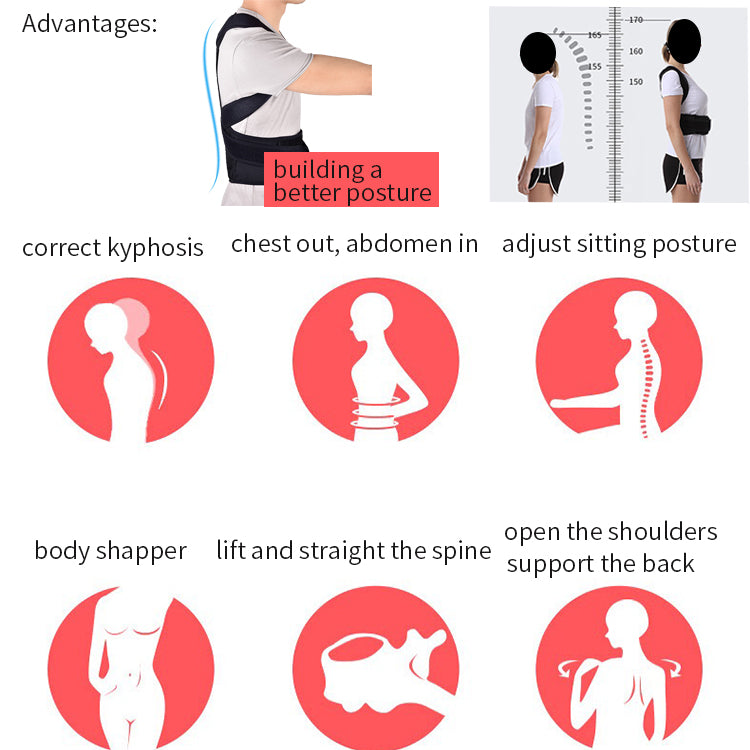 Chinese Factory Comfortable Adjustable Neoprene Brace With PP Bar Support High Quality Back Posture Corrector Kids