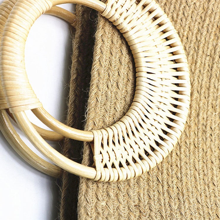 New Products Beach Tote Bag Straw Weaving Lady Handbag Top-Handle Bags