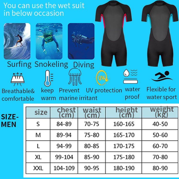 3.0mm High Quality Wetsuits Diving Short Sleeve Wetsuit Wet Suit Men Shorty