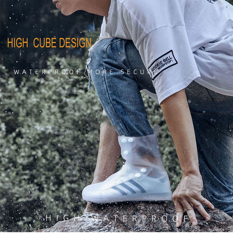 High Quality Outdoor Reusable Shoe Cover Anti Slip Silicone Rain Overshoes High-top