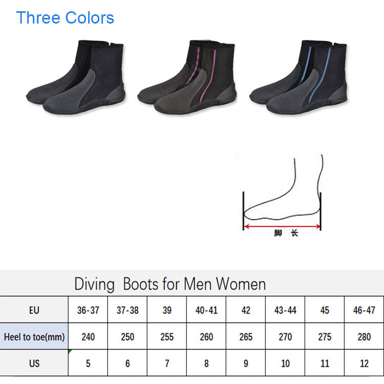 Customized Beach Vulcannized Shoes Scuba 5mm High-top Vulcanized Diving Boots With Good Service