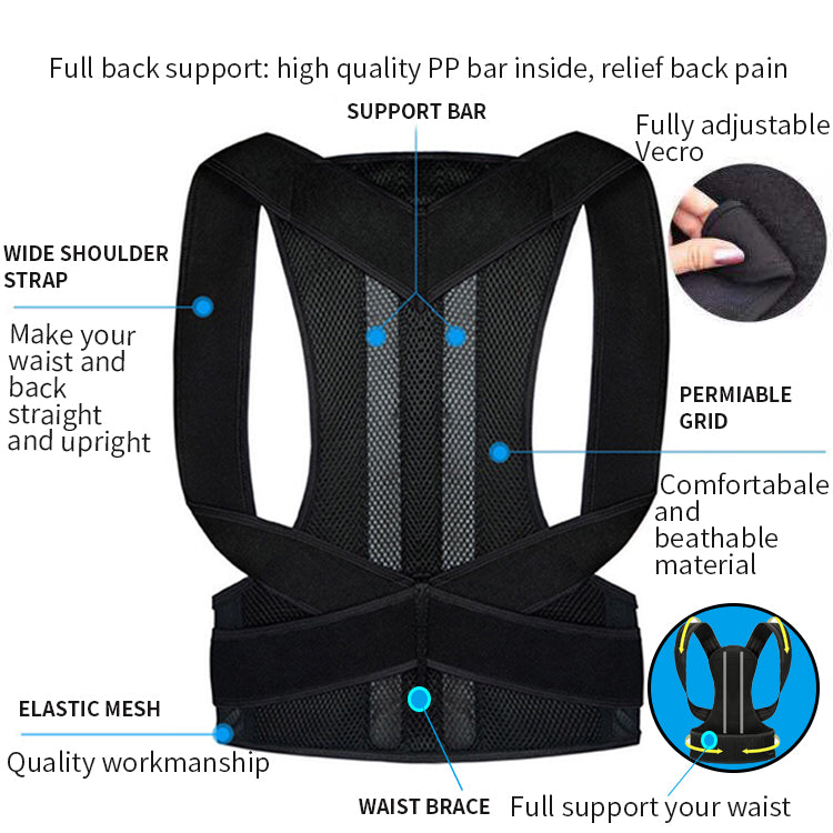 Chinese Factory Comfortable Adjustable Neoprene Brace With PP Bar Support High Quality Back Posture Corrector Kids
