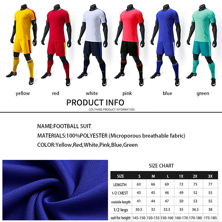 OEM Factory Soccer Uniform Set Workout Sets Plus Size T Shirt And Shorts For Basketball Football Exercise