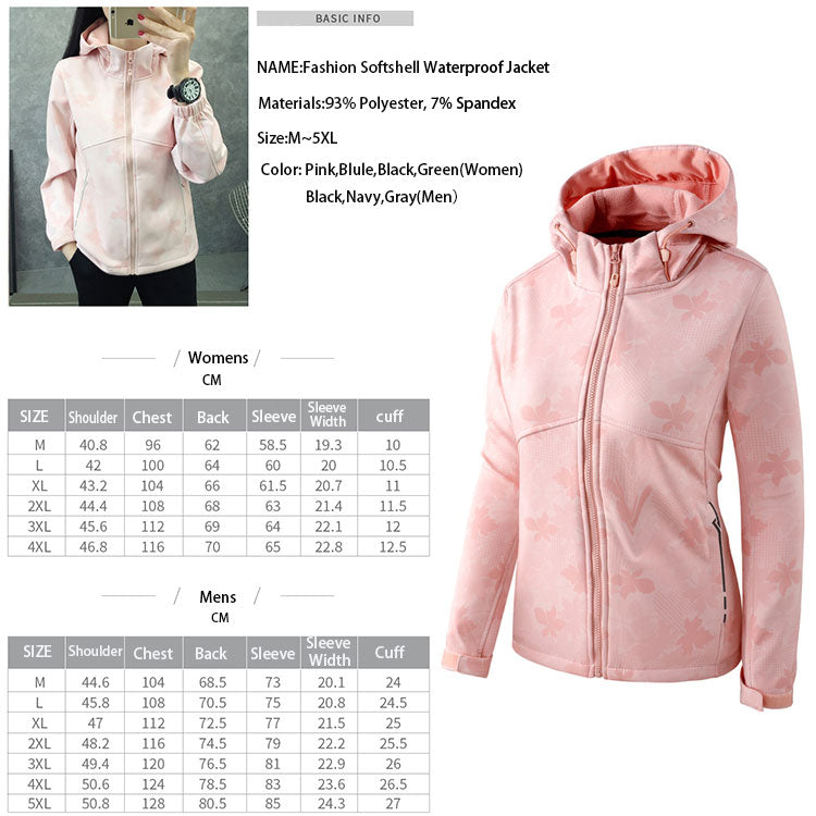 Customized Winter Coat Fabric Man Sport Softshell Jacket Windproof Waterproof Women&men's Fleece Lined