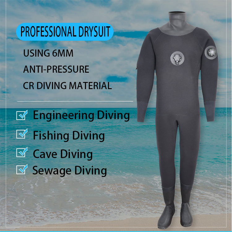 Professional Factory Custom Water Rescue Drysuit For Men High Quality Waterproof Diving Neoprene Dry Suit With Boots