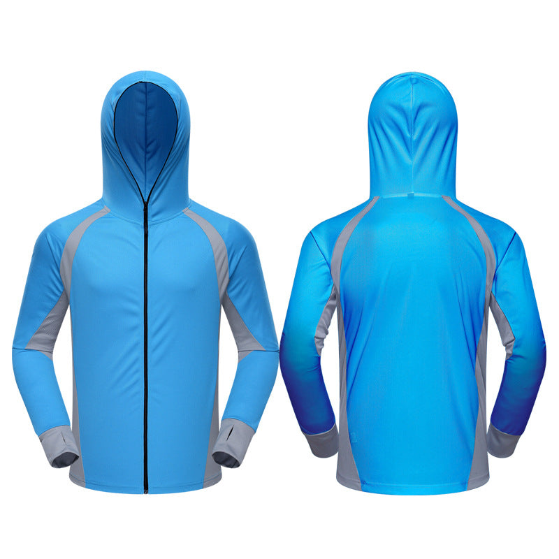 Good Quality Fishing Top Quick Dry Sun Protection Coat Custom-made Performance Breathable Shirts Zipper Closure Hooded Jacket