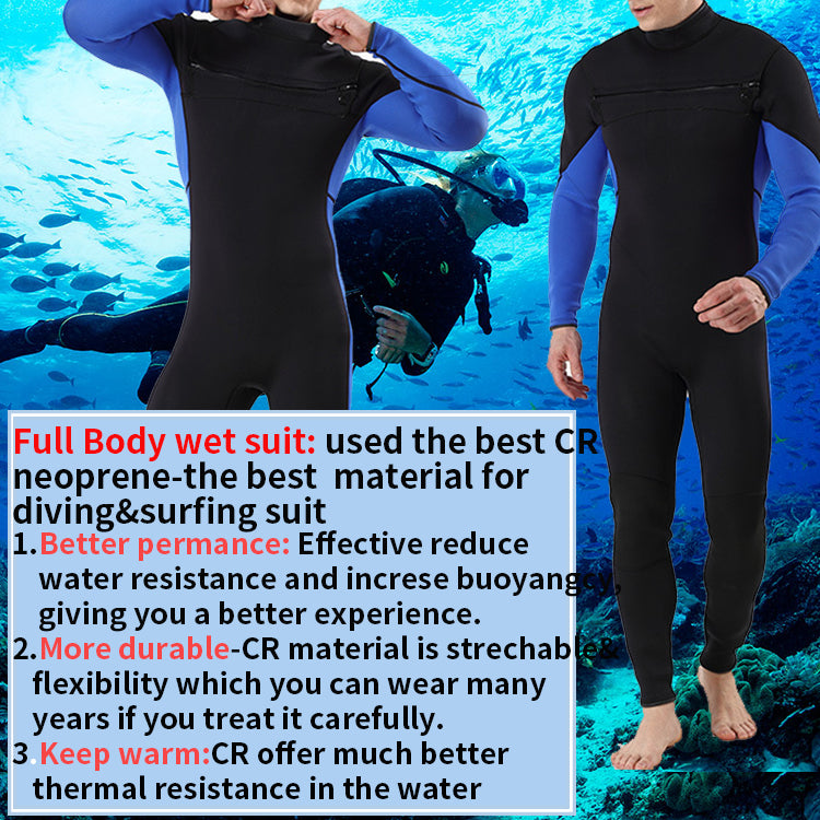 New Original Mens Scuba Wetsuit Womens Front Chest Zip Wet Suits